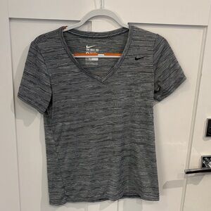 Nike Women's Heathered Black V-Neck Tee